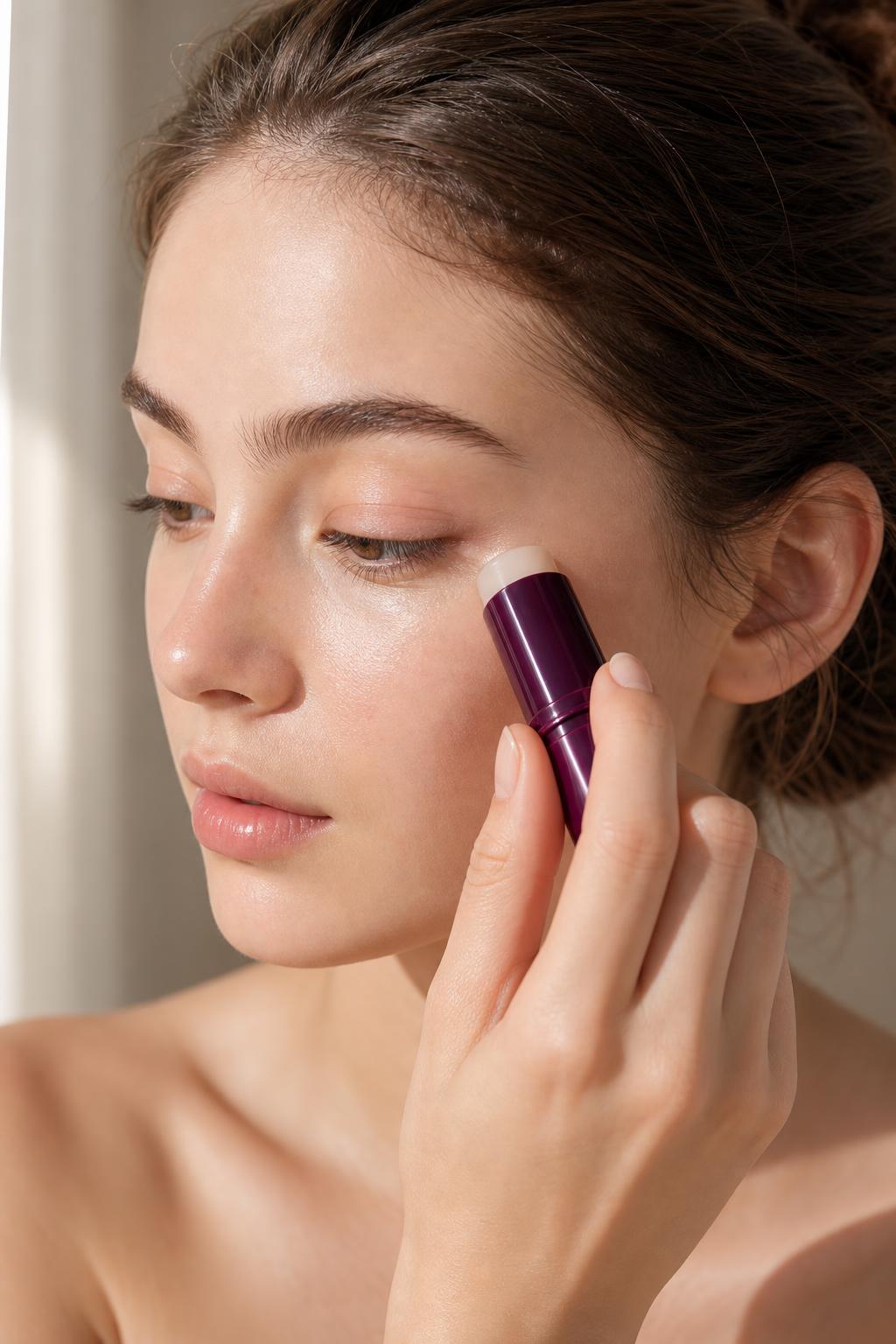 Aplicación de LUMÉRA Multi-Balm en el contorno de ojos